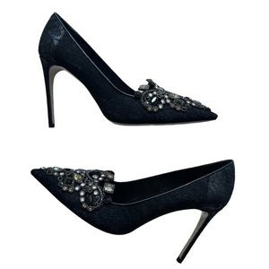 Rene Caovilla Beaded Lace Heels Pumps Size 40/10